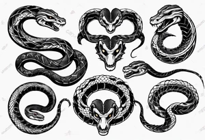 Gothic snake tattoo idea