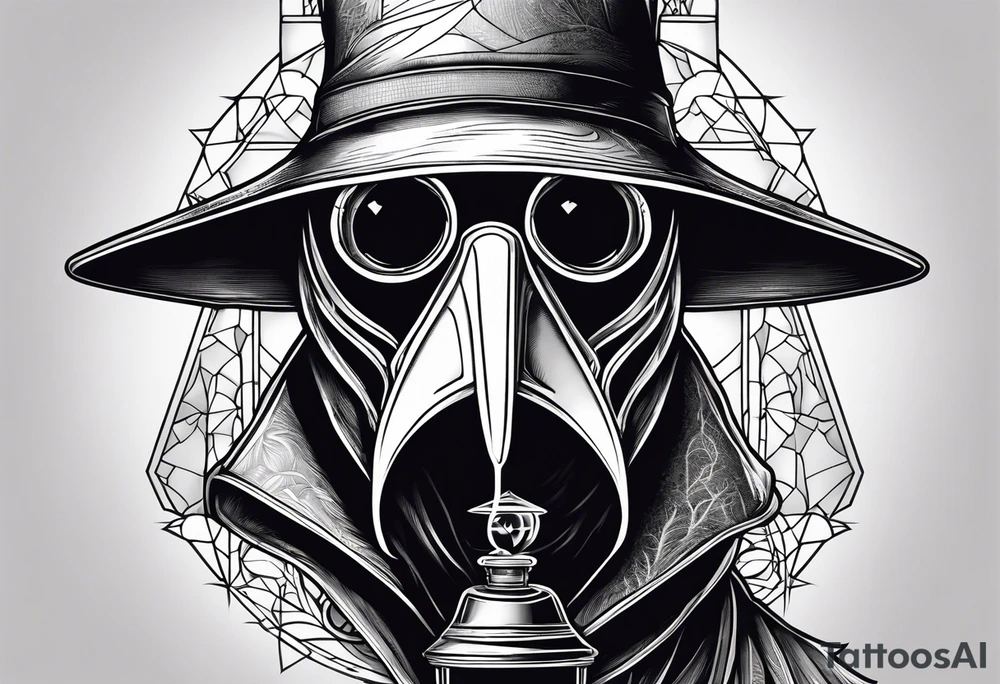 plague doctor, lantern tattoo idea