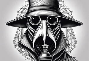 plague doctor, lantern tattoo idea