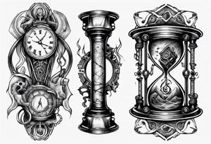 lovecraft long tattoo
broken hourglass and old watch tattoo idea