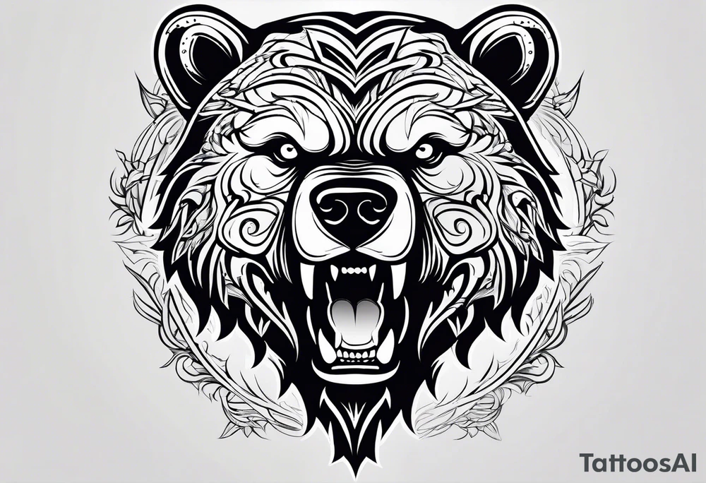 angry bear tattoo idea
