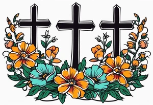three crosses


vintage flowers
old school vintage simple traditional design 



bold color simple tattoo idea