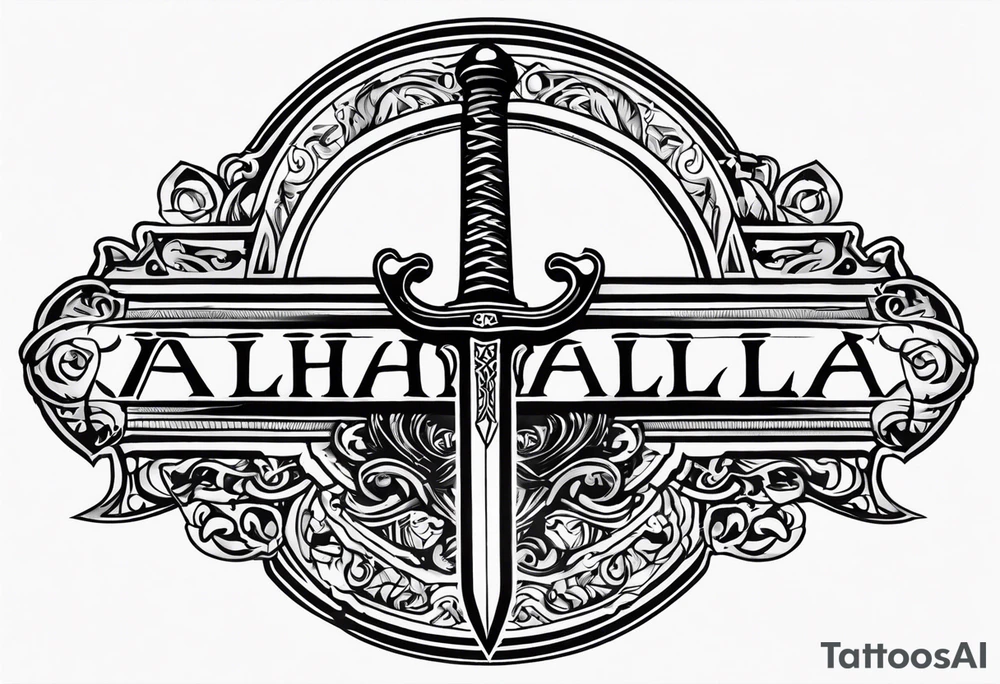 Valhalla sword tattoo idea