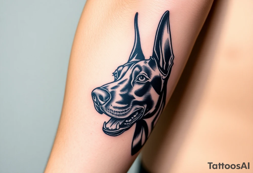Doberman aggressive tattoo idea