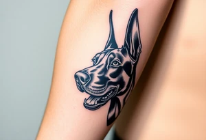 Doberman aggressive tattoo idea