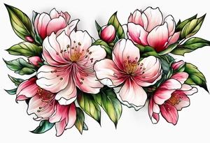 silk tree blossoms floating tattoo idea