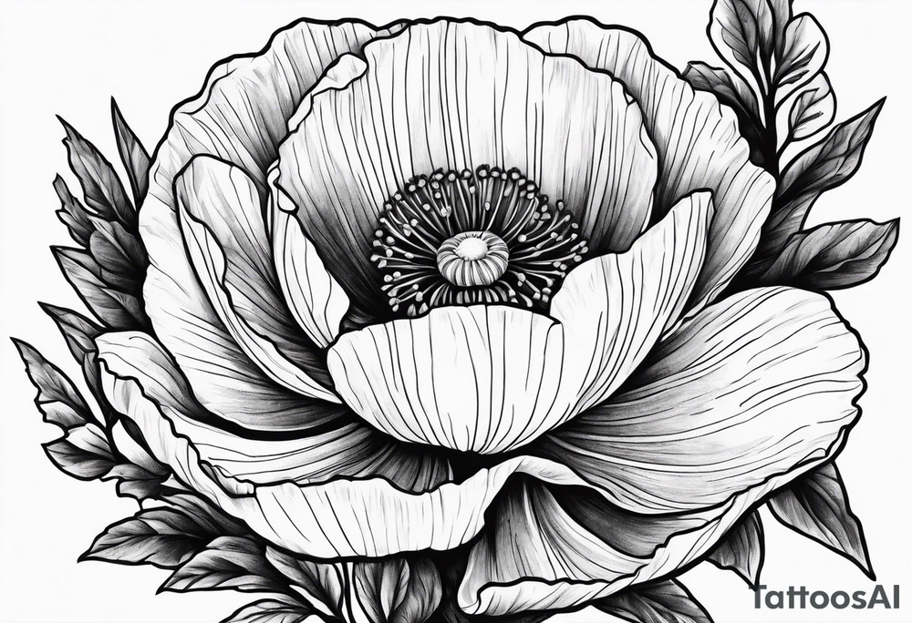 Rock slowly transition to Poppy plant tattoo idea