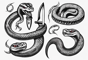 A snake wrapping a knife tattoo idea