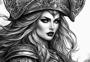 roman soldier lady death tattoo idea