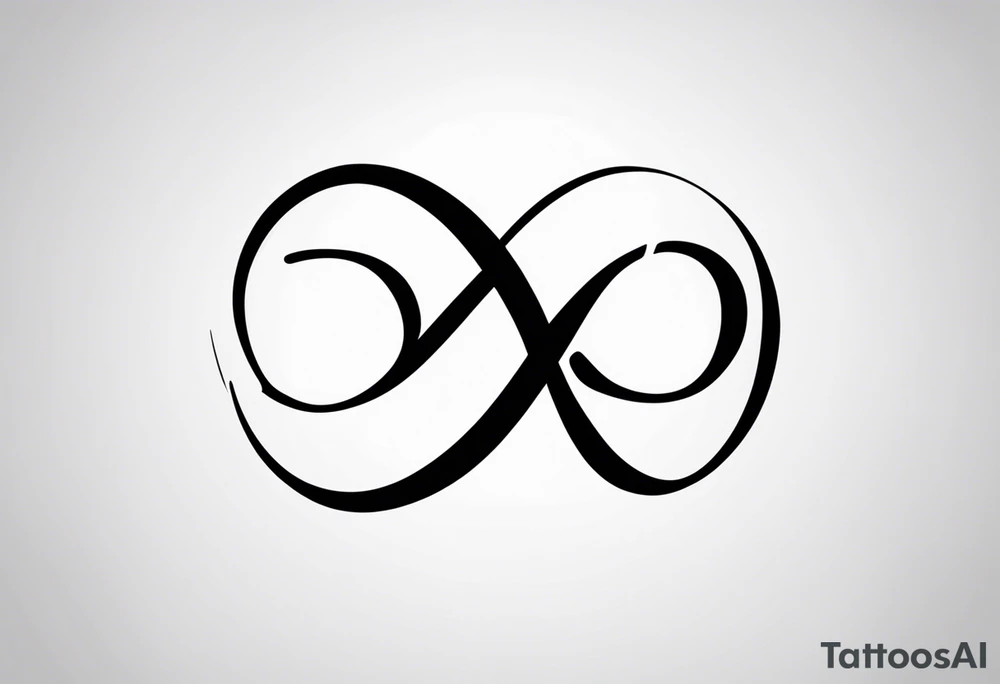 Just a plain Infinity symbol with a capital letter B in the center, a capital letter J in the left side, and a capital letter J in the right side tattoo idea