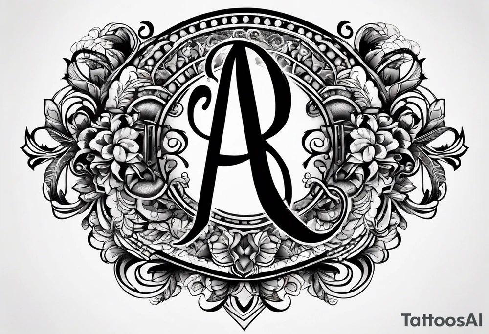 A headband with the letters A R in the middle tattoo idea