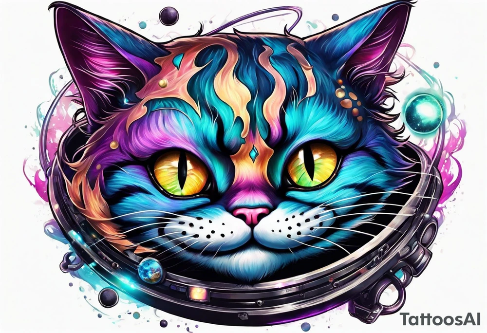 Cheshire cat in space tattoo idea