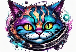 Cheshire cat in space tattoo idea