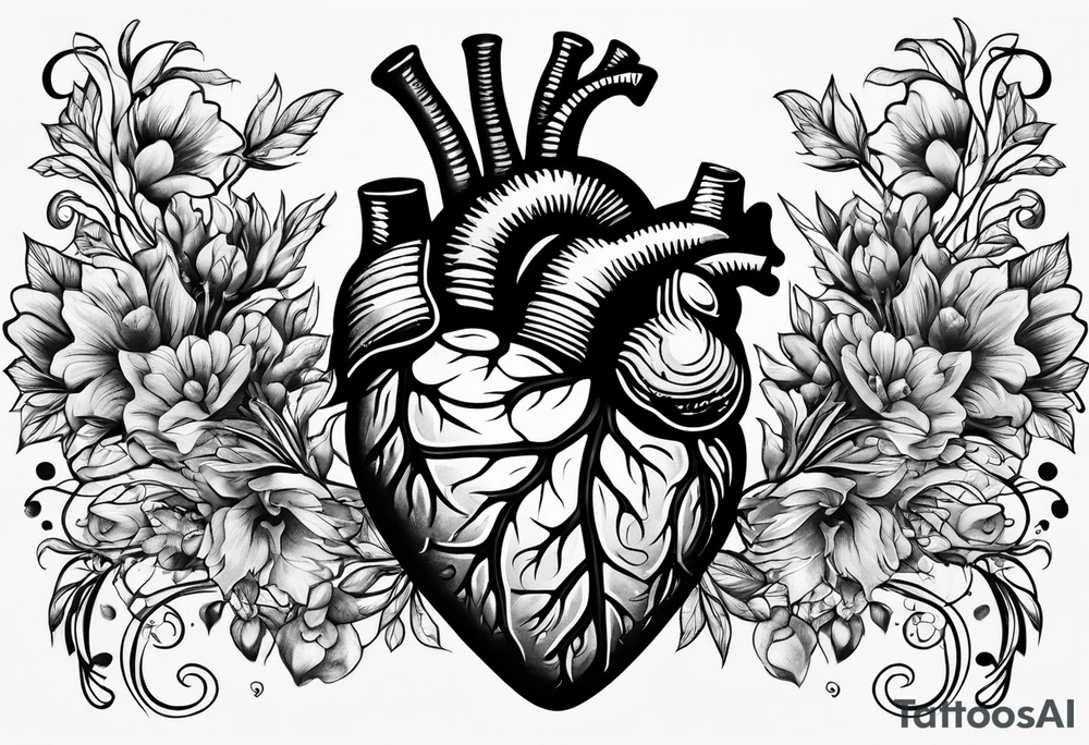 human heart tattoo idea