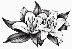 Lily flowers with stalk tattoo idea