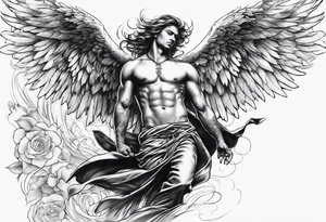 the falling angel male tattoo idea