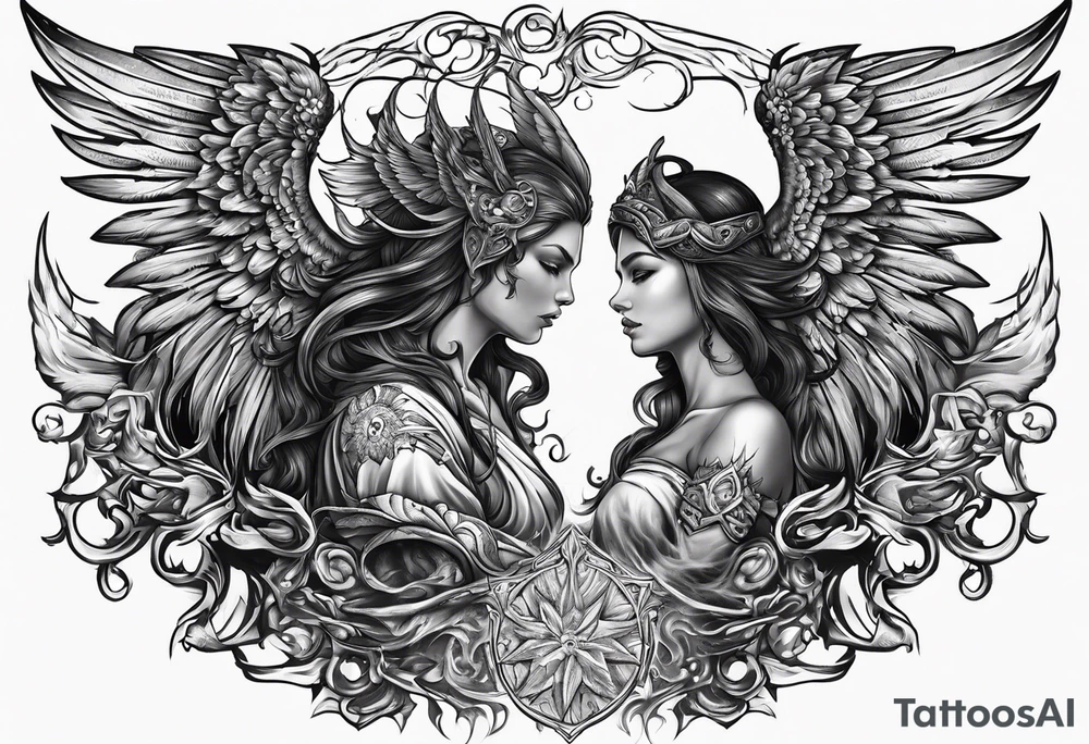 Angel Vs Demon for my soul tattoo idea