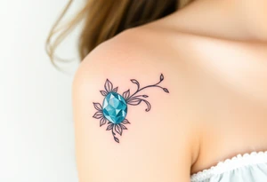 Witchy Aquamarine stone tattoo idea