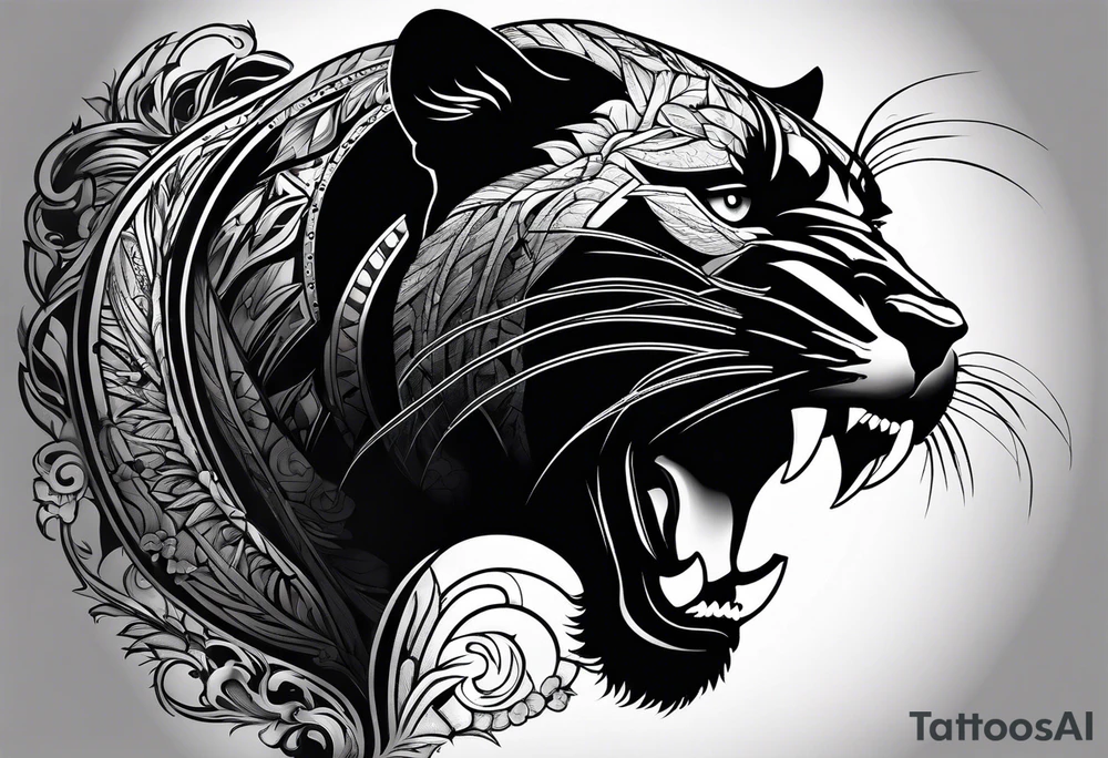 Black Panther hunting tattoo idea