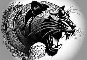 Black Panther hunting tattoo idea