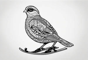 Partridge on skis with pit viper sunglasses tattoo idea