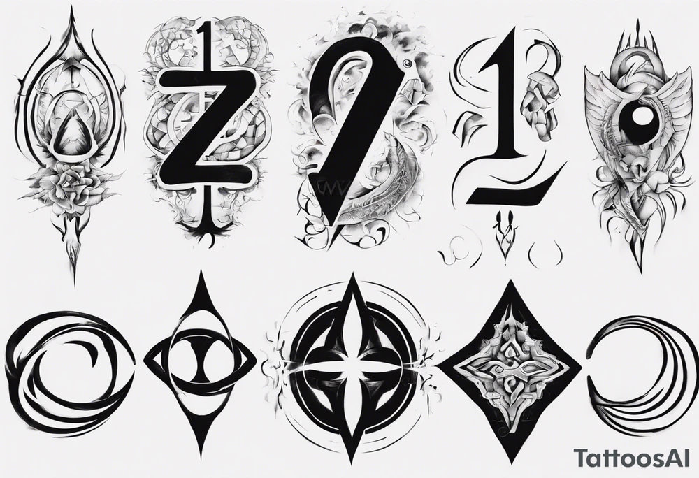 Merge in one the number 7, 11 and INFINITE SYMBOL tattoo idea