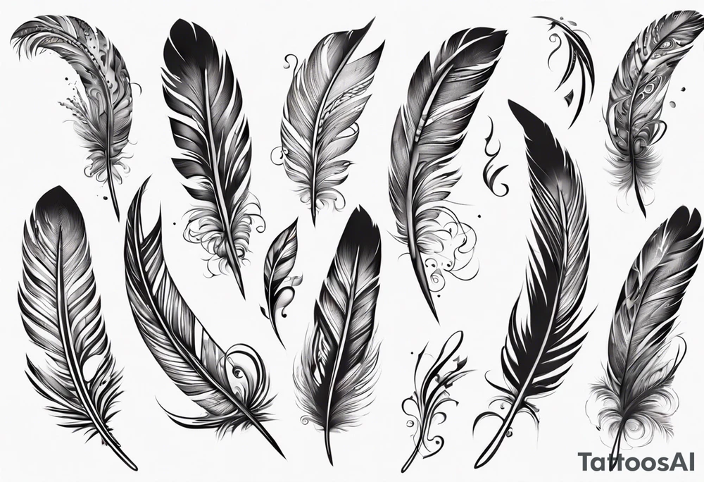 long feather tattoo tattoo idea