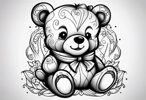 cute teddy bear tattoo idea