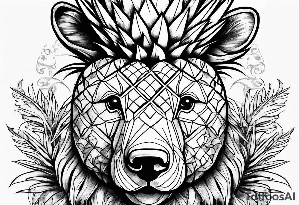 Pineapple bear tattoo idea