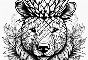 Pineapple bear tattoo idea