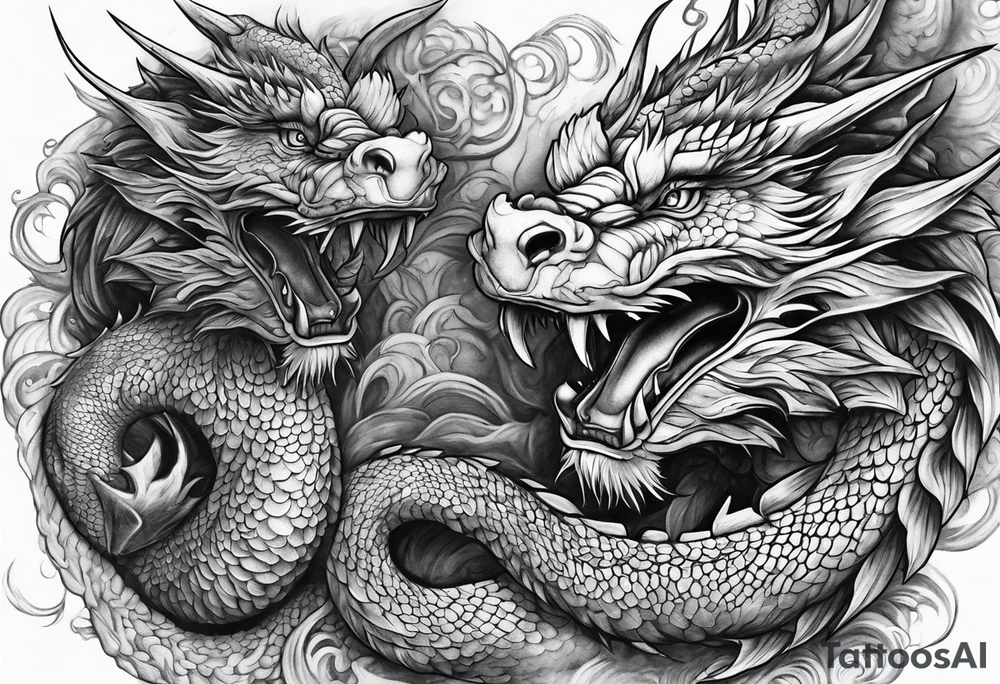 roaring dragons tattoo idea