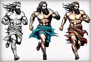 running after Jesus tattoo idea