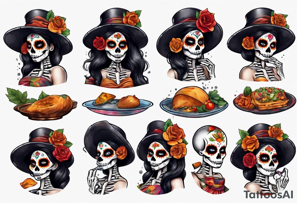 La catrina, cooking, day of the dead tattoo idea