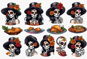 La catrina, cooking, day of the dead tattoo idea