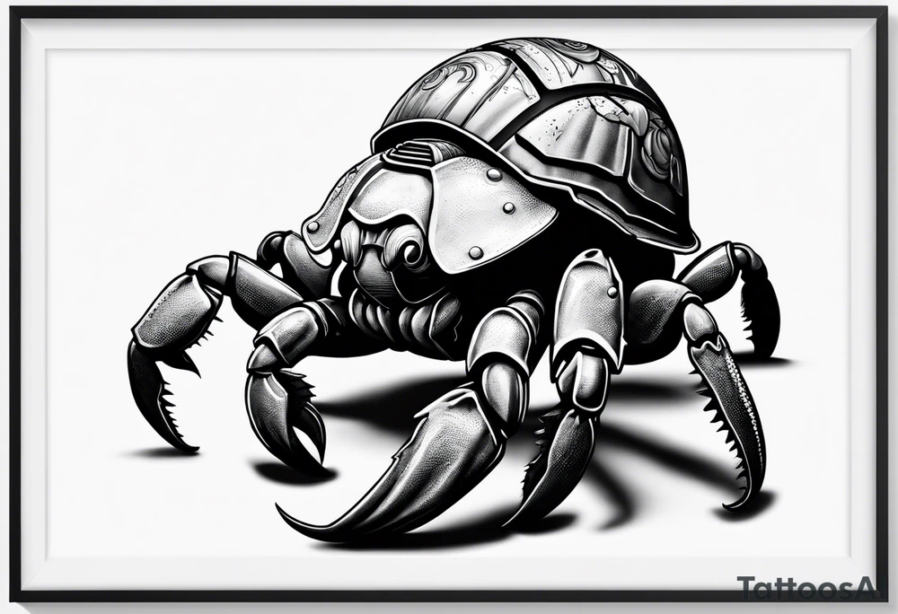 hermit crab wearing a storm trooper helmet tattoo idea