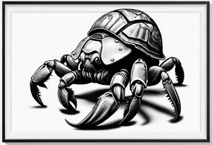 hermit crab wearing a storm trooper helmet tattoo idea