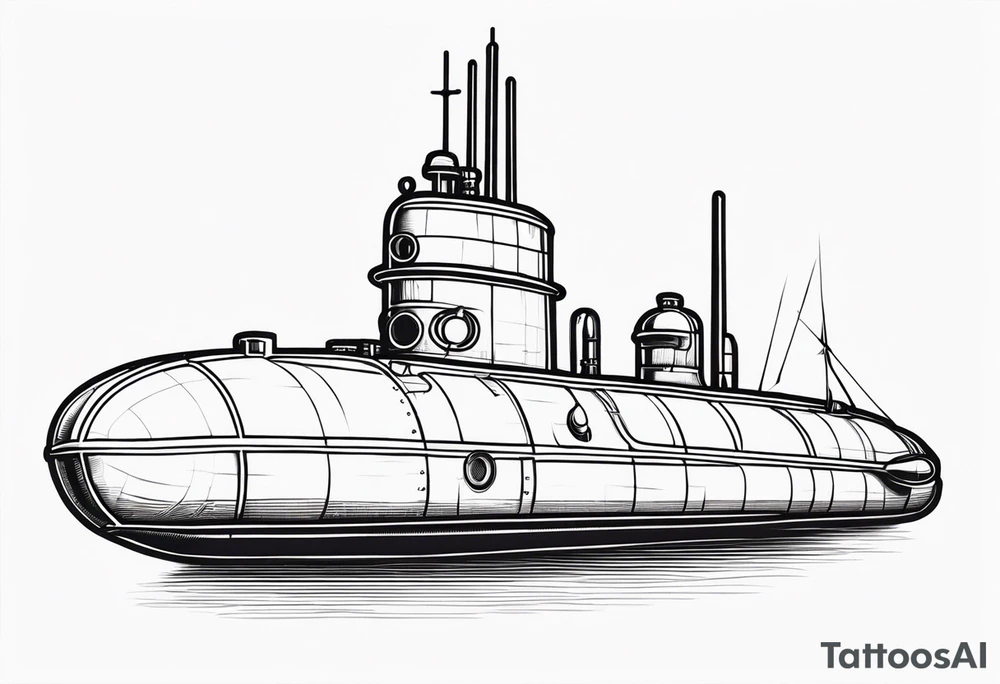 US NAVY submarine front view tattoo idea