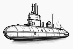 US NAVY submarine front view tattoo idea