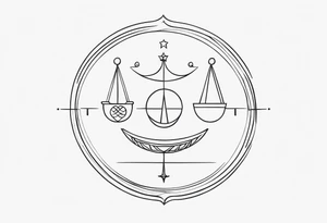 A small fine line combining the Virgo and libra symbols tattoo idea