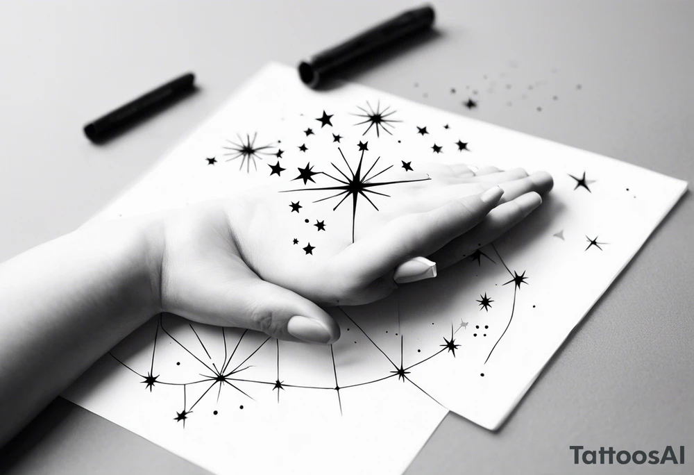 Five stars  in a constellation tattoo idea