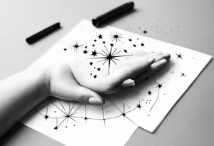 Five stars  in a constellation tattoo idea