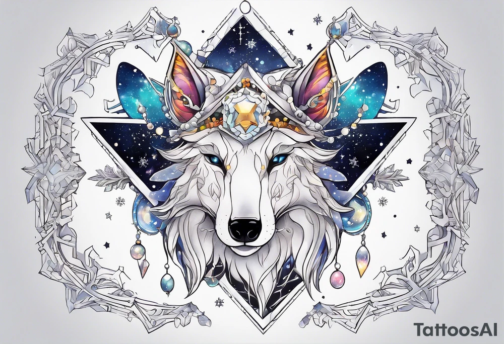 Constellation, animal alien, snowflake tattoo idea