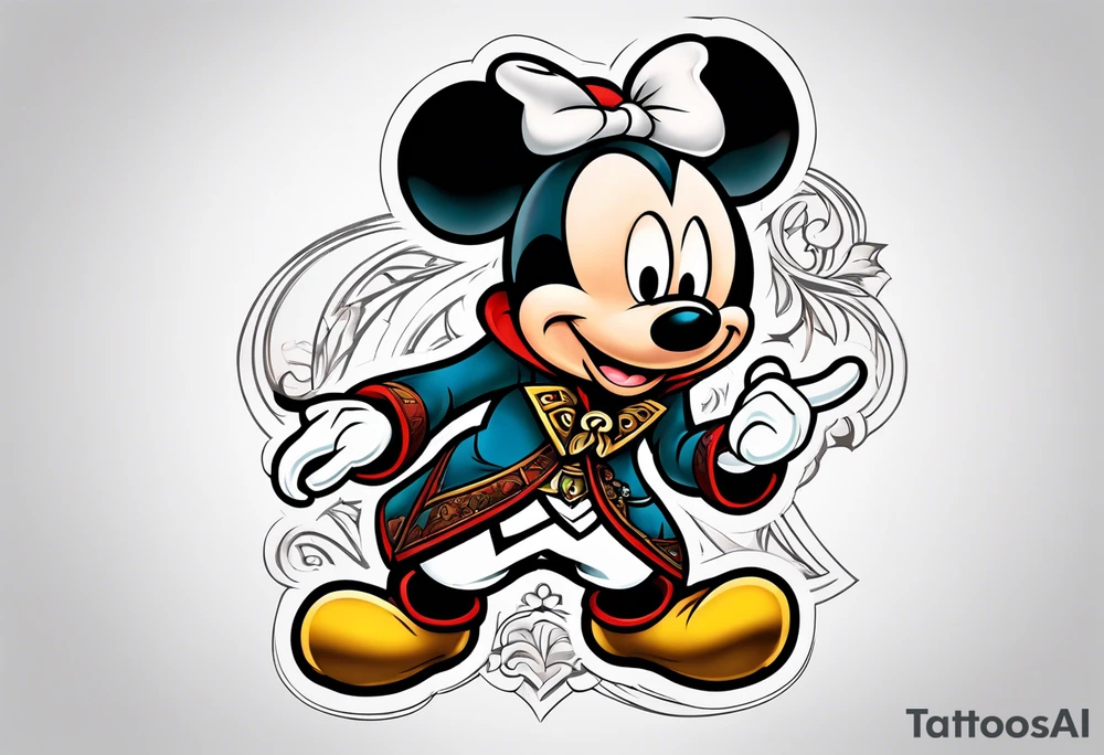 assassins creed mickey mouse tattoo idea