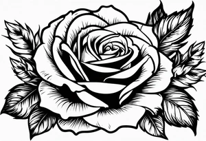 roses and daisies on fire tattoo idea