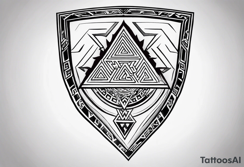 Valhalla valknut battle shield tattoo idea