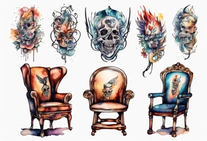 a chair person hybrid tattoo idea