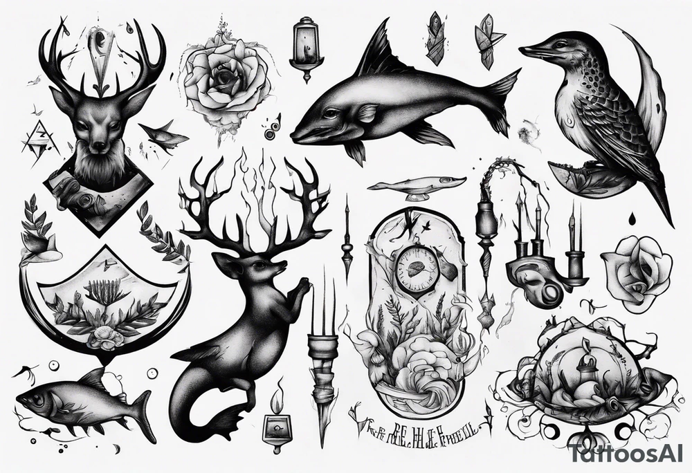 reh und forelle tattoo idea