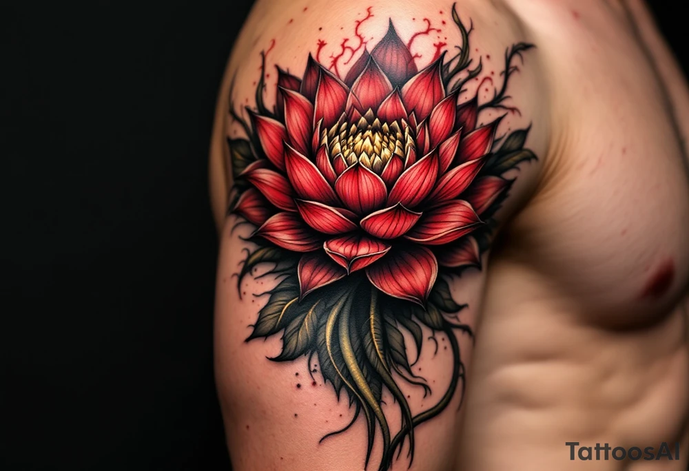 ideas with lotus, egyptian theme (make red and black) tattoo idea