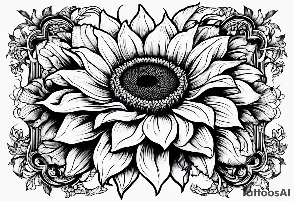 Flower fire and a sunflower tattoo idea