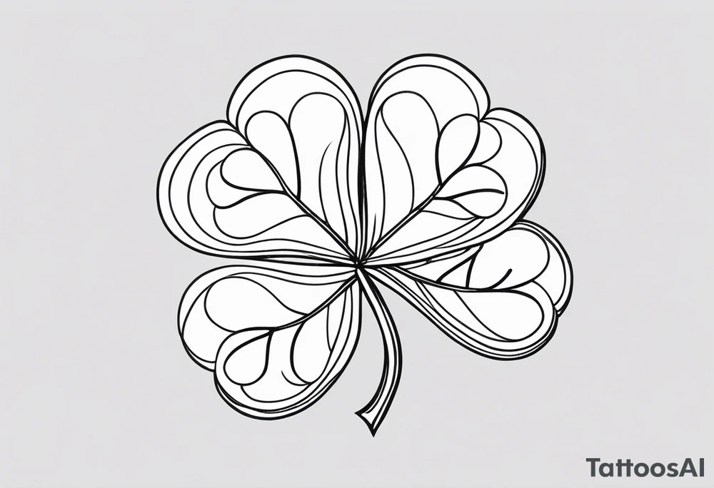a single three leaf clover with vine tattoo idea